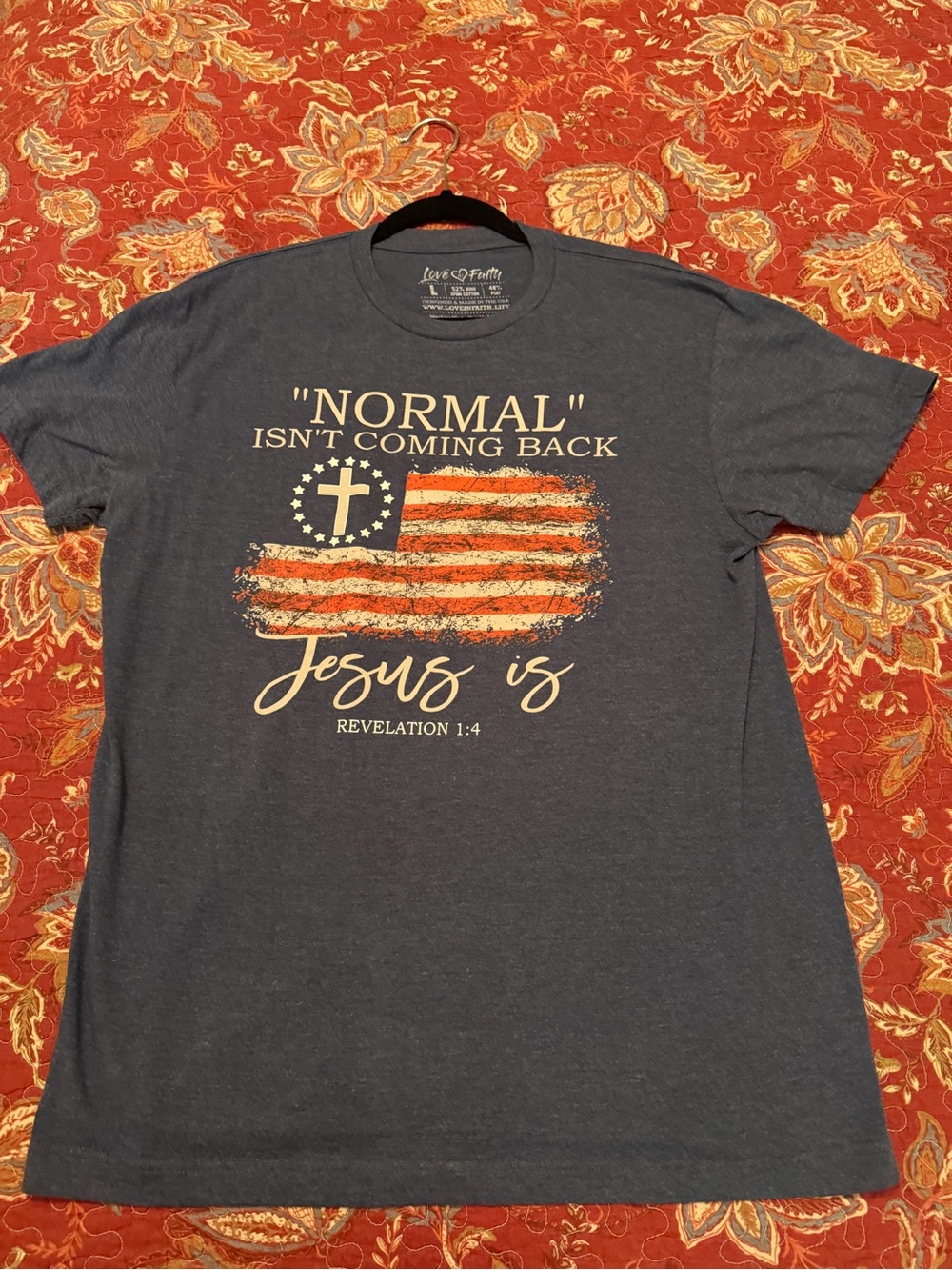 Christian Graphic Tee - 'Normal Isn't Coming Back' Navy Women’s Shirt